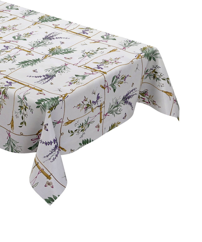 abwaschbare Wachstuchtischdecke eckig rund oval kaufen Lavendel Schmetterling