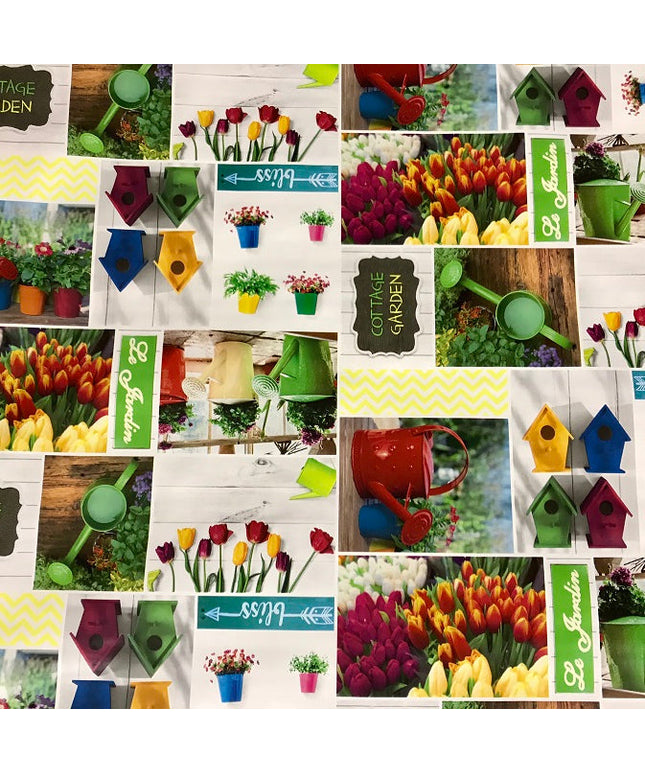 Wachstuch Rolle SONDERPOSTEN Tulpen Frühling B5005-01 Rollenware