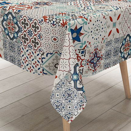 abwaschbare Wachstuch Tischdecke eckig rund oval kaufen Fliesen Mosaik wachstuchshop24