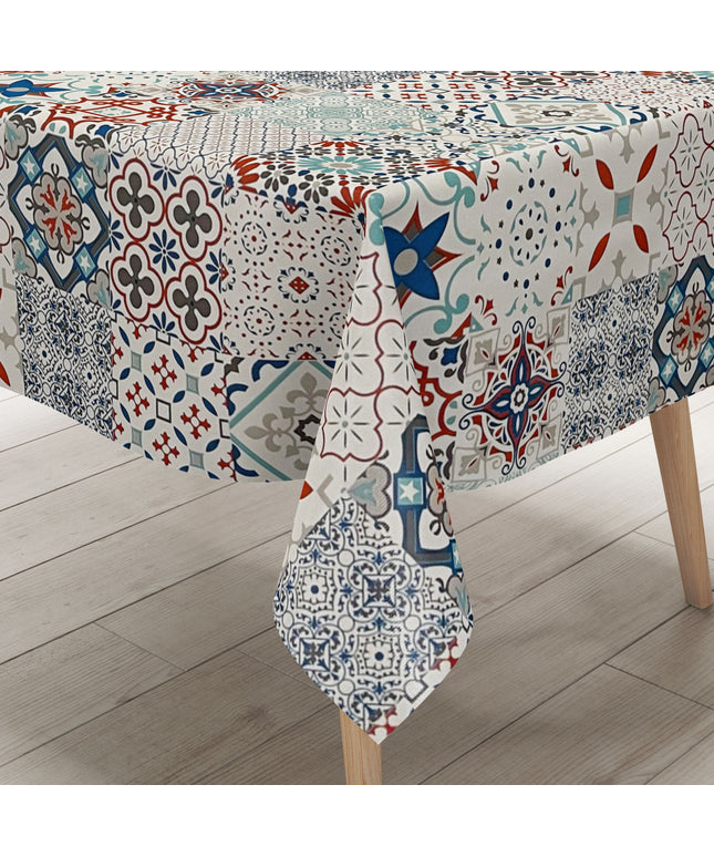 abwaschbare Wachstuch Tischdecke eckig rund oval kaufen Fliesen Mosaik wachstuchshop24