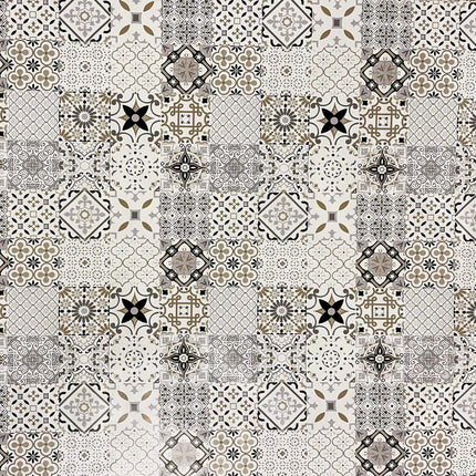 Wachstuch Tischdecke Mosaik Fliesen beige braun kevkus wachstuchshop