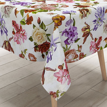 abwaschbare Wachstuch Tischdecke eckig rund oval kaufen kevkus rosen blumen blüten wiese