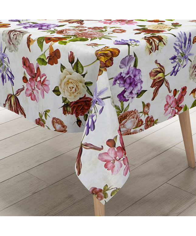 abwaschbare Wachstuch Tischdecke eckig rund oval kaufen kevkus rosen blumen blüten wiese