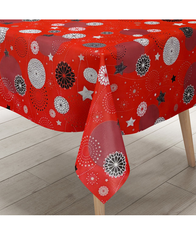 Wachstuch Tischdecke Weihnachten rot