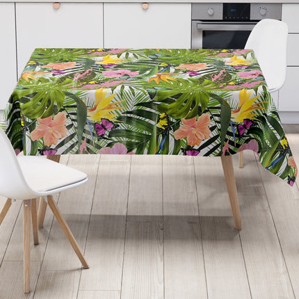 Wachstuch Rolle Meterware Rollenware B5044-01 Dschungel Monstera auf weiß