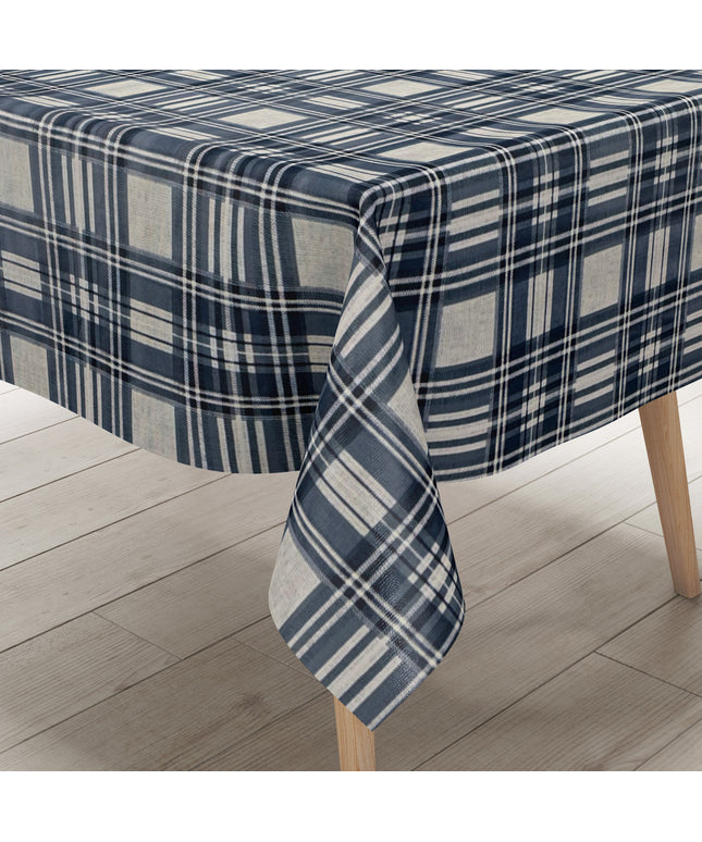 Wachstuch Tischdecke kariert blau
