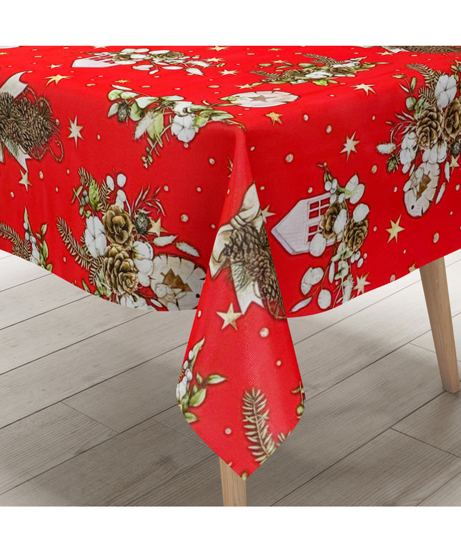 Wachstuch Tischdecke Weihnachten Advent rot