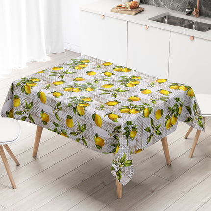 Wachstuch Tischdecke Zitrone Holz