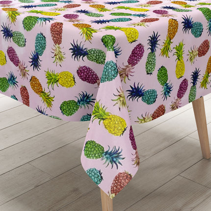 Wachstuch Rolle SONDERPOSTEN bunte Ananas auf rosa B6010-03 Rollenware