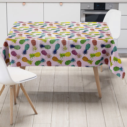 Wachstuch Rolle SONDERPOSTEN bunte Ananas auf rosa B6010-03 Rollenware