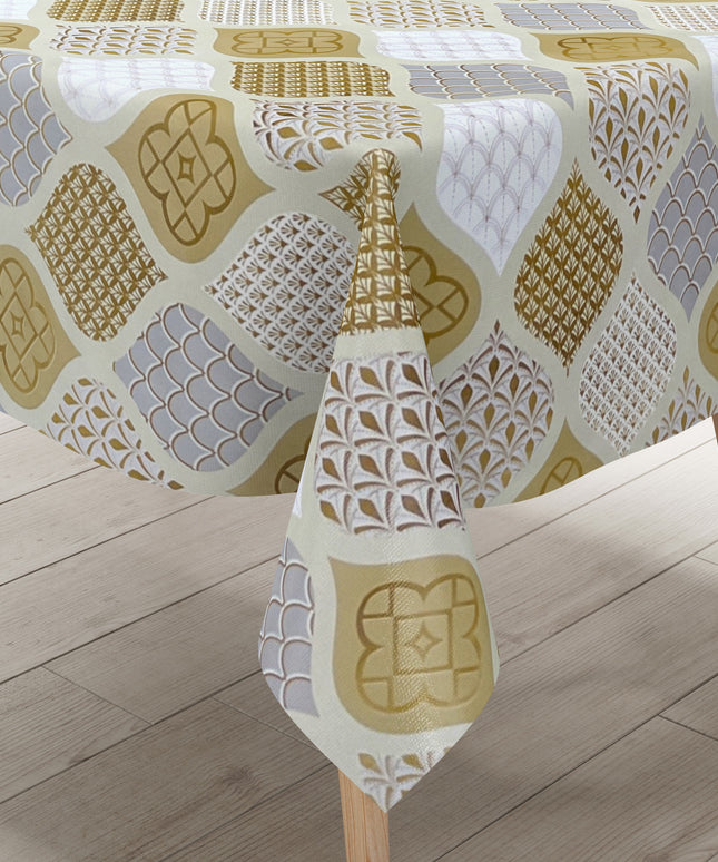 Wachstuch Tischdecke abwaschbar pvc  Weihnachten gold beige Tannenzapfen eckig rund oval kaufen