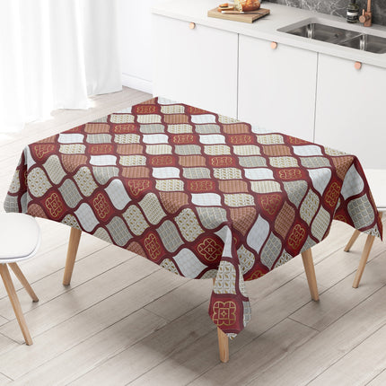 Wachstuchtischdecke PVC Tischdecke Wachstuch wachstuchshop24 Weihnachten rot gold eckig rund oval kaufen