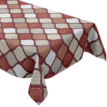 Wachstuchtischdecke PVC Tischdecke Wachstuch wachstuchshop24 Weihnachten rot gold eckig rund oval kaufen