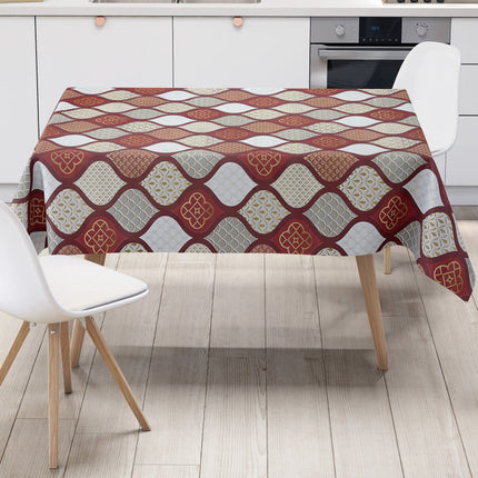 Wachstuchtischdecke PVC Tischdecke Wachstuch wachstuchshop24 Weihnachten rot gold eckig rund oval kaufen