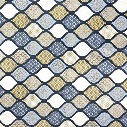 Wachstuch Tischdecke geprägt Weihnachten B6014-05 Zapfen gold blau hellblau eckig rund oval