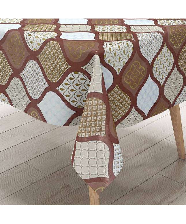 Wachstuch Tischdecke geprägt Weihnachten B6014-06 Zapfen gold bordeaux braun eckig rund oval