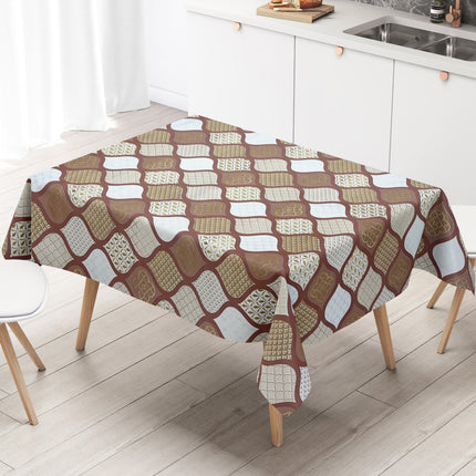 Wachstuch Tischdecke geprägt Weihnachten B6014-06 Zapfen gold bordeaux braun eckig rund oval