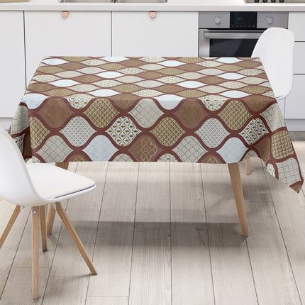 Wachstuch Tischdecke geprägt Weihnachten B6014-06 Zapfen gold bordeaux braun eckig rund oval