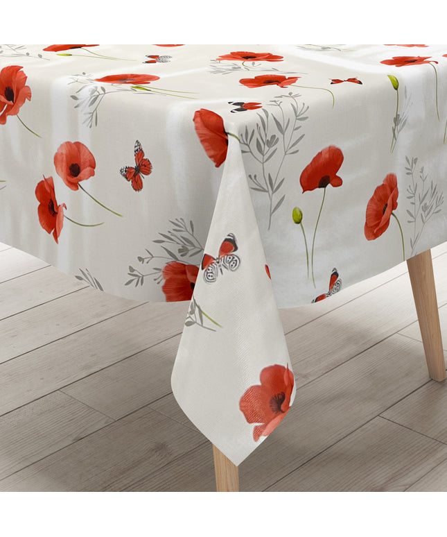 Wachstuch Tischdecke Mohnblumen