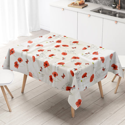 Wachstuch Tischdecke Mohnblumen