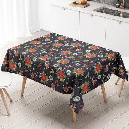 Wachstuch Tischdecke geprägt Weihnachten B6023-02 Weihnachtsstern marine dunkelblau eckig rund oval