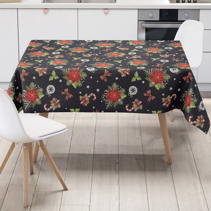 Wachstuch Tischdecke geprägt Weihnachten B6023-02 Weihnachtsstern marine dunkelblau eckig rund oval