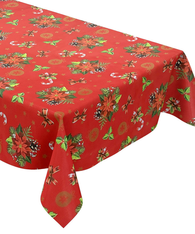 Wachstuch Tischdeckle geprägt rot Weihnachtsstern Weihacnhten Schlreife eckig rund oval www.kevkus.de