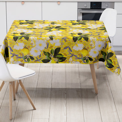 Wachstuch Tischdecke Zitronen gelb