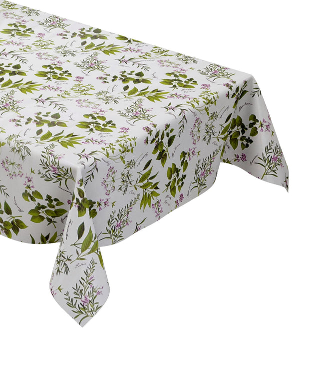 Wachstuch Tischdecke B8966-01 Küchenkräuter auf creme eckig rund oval