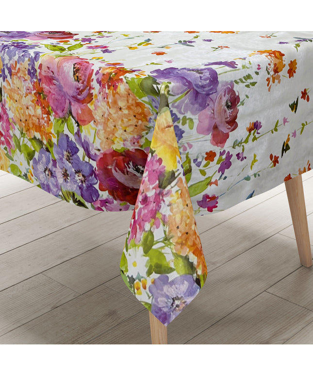 Wachstuchtischdecke abwaschbar eckig rund oval kevkus wachstuchshop24 Blumenwiese Blüten Mohn kaufen