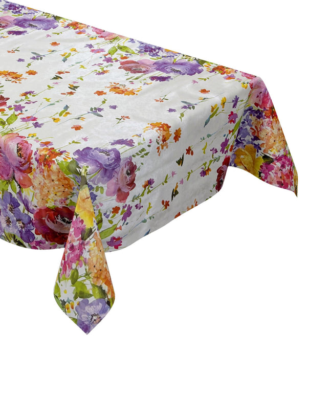 Wachstuchtischdecke abwaschbar eckig rund oval kevkus wachstuchshop24 Blumenwiese Blüten Mohn kaufen