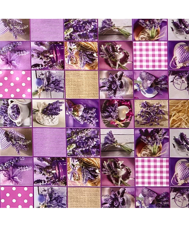 Wachstuch Rolle SONDERPOSTEN Lavendel Patchwork B9014-01 Rollenware