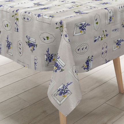 Wachstuch Tischdecke B9027-01 lila Veilchen Blumen eckig rund oval