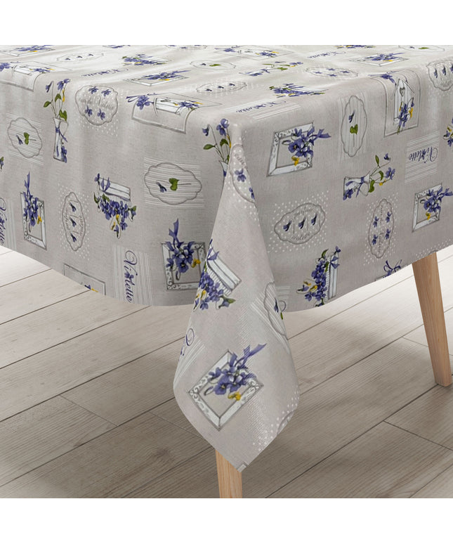 Wachstuch Tischdecke B9027-01 lila Veilchen Blumen eckig rund oval