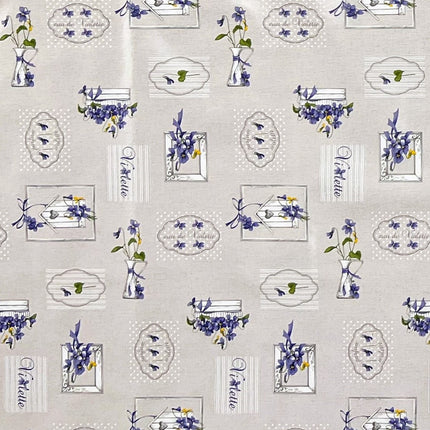 Wachstuch Tischdecke B9027-01 lila Veilchen Blumen eckig rund oval