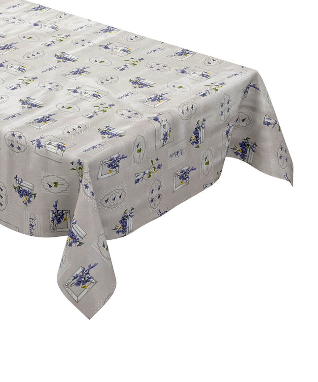 Wachstuch Tischdecke B9027-01 lila Veilchen Blumen eckig rund oval