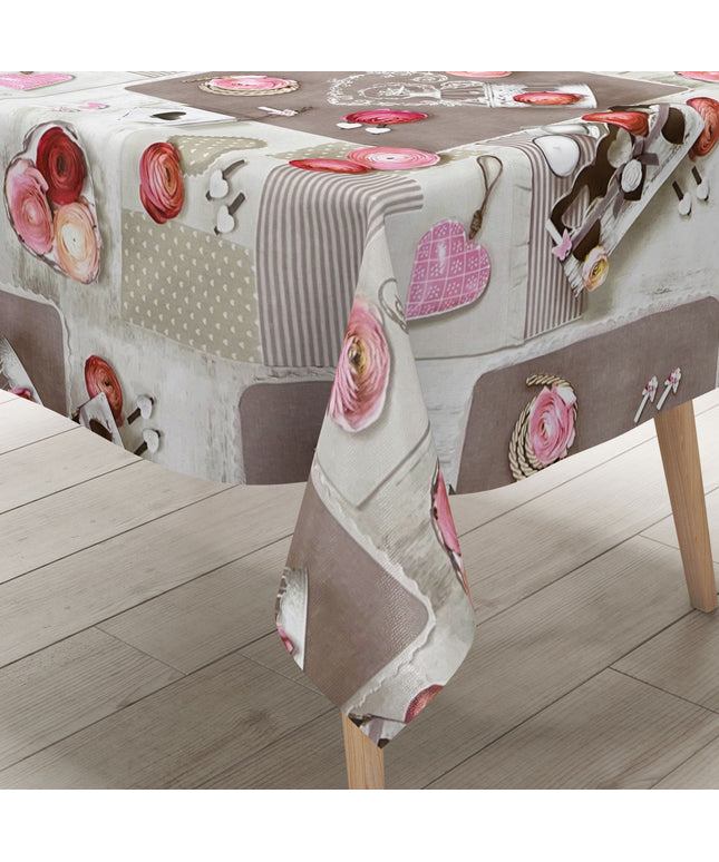 wachstuchshop24 abwaschbare Tischdecke Wachstuch eckig rund oval Rosen Blumen