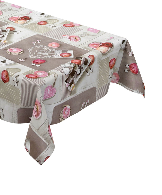 wachstuchshop24 abwaschbare Tischdecke Wachstuch eckig rund oval Rosen Blumen