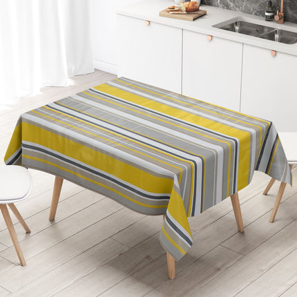 Wachstuch Rolle SONDERPOSTEN Streifen gelb grau weiß B9037-07 Rollenware