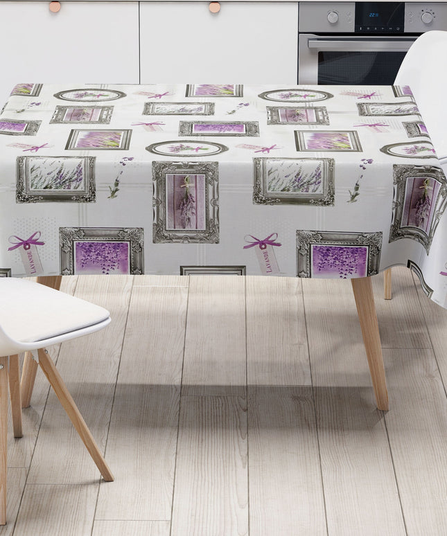 Wachstuch Rolle SONDERPOSTEN Lavendel Bilderrahmen B9047-01 Rollenware