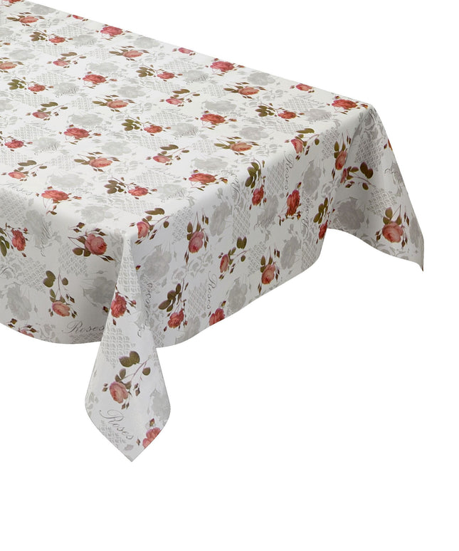 wachstuchshop24 abwaschbare Tischdecke Wachstuch eckig rund oval Rosen Blumen