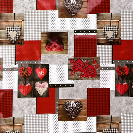 Wachstuch Rolle SONDERPOSTEN Herzen Love Patchwork B9061-01 Rollenware