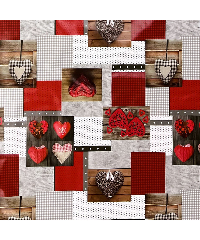 Wachstuch Rolle SONDERPOSTEN Herzen Love Patchwork B9061-01 Rollenware