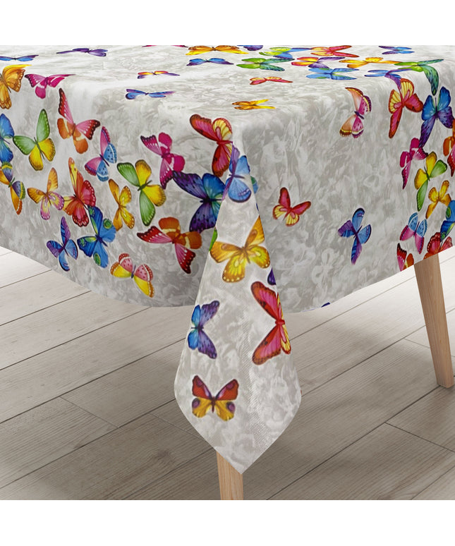 Wachstuch Tischdecke B9069-01 bunte Schmetterlinge eckig rund oval