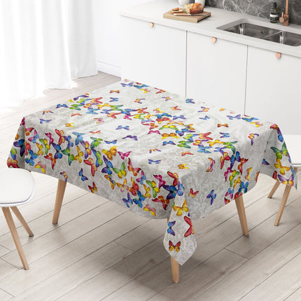 Wachstuch Tischdecke B9069-01 bunte Schmetterlinge eckig rund oval