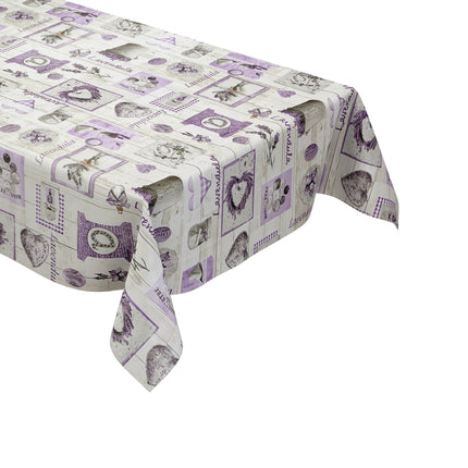 abwaschbare Wachstuchtischdecke kevkus wachstuchshop24 Lavendel lila Lavendel  Holz eckig rund oval kaufen