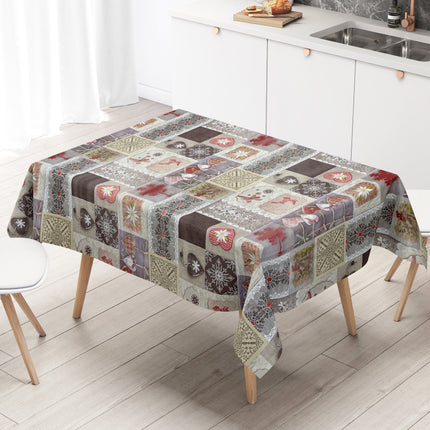 KEVKUS Wachstuch Tischdecke Weihnachten B9075-01 Alm Strick Patchwork eckig rund oval