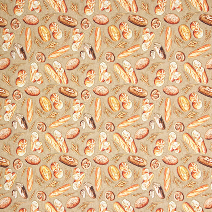 textile Tischdecke Brötchen Brot Körner
