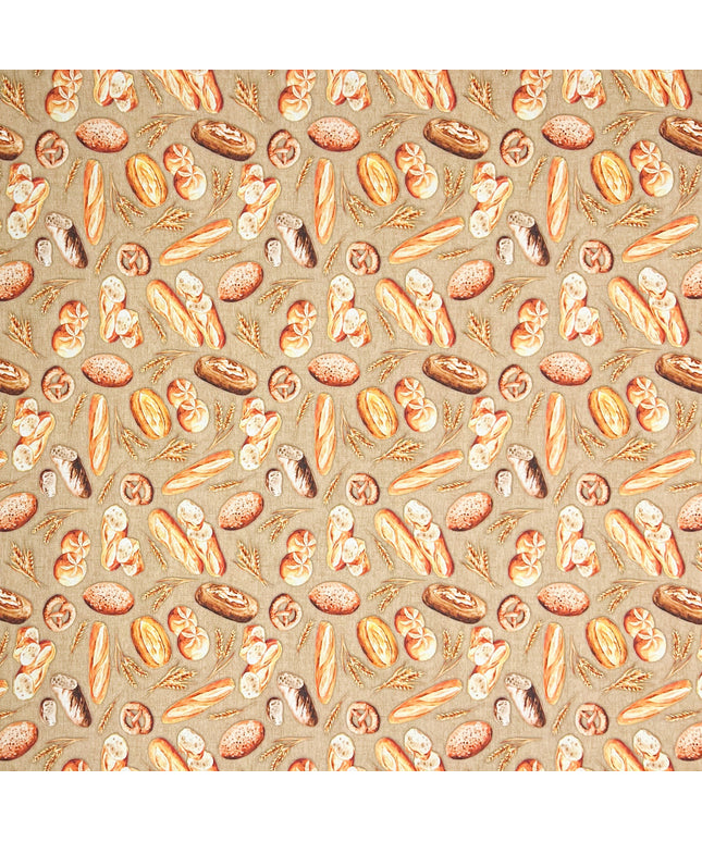 textile Tischdecke Brötchen Brot Körner