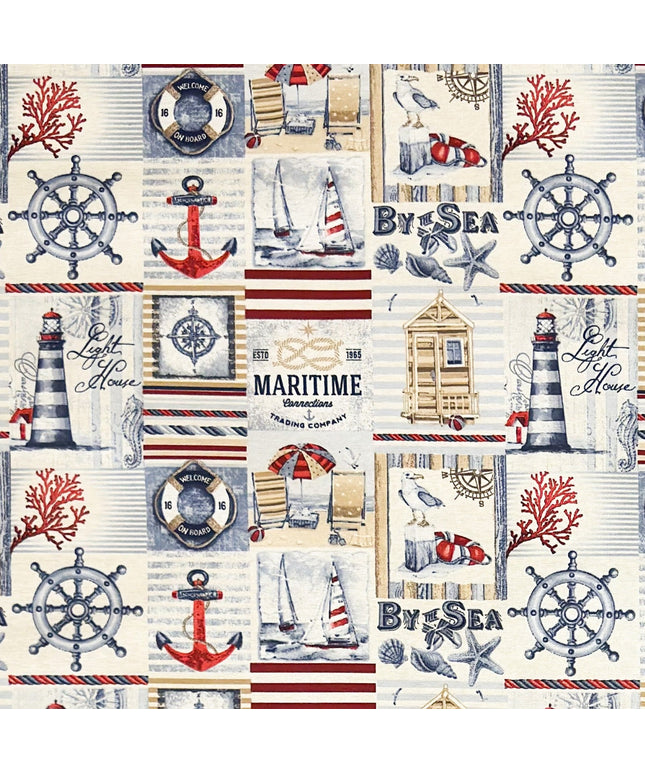 Jacquard Tischdecke maritim